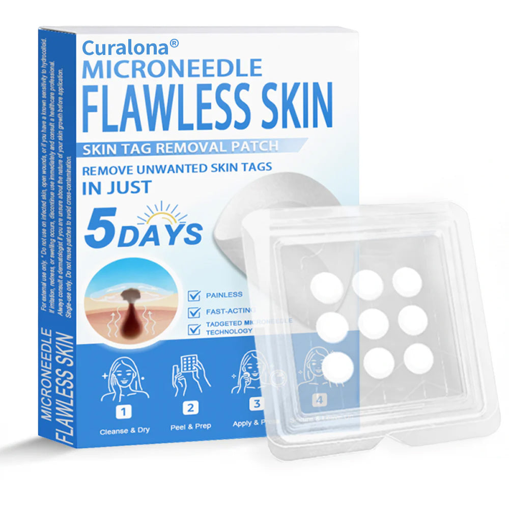 🔥 Curalona® 2-in-1 Microneedle & Hydrocolloid Patch | Raised Moles,Acne,  Flat Warts & Skin Tags Remover | Improves Wrinkles, Scars & Blemishes | Invisible Pimple Patches for Face & Body