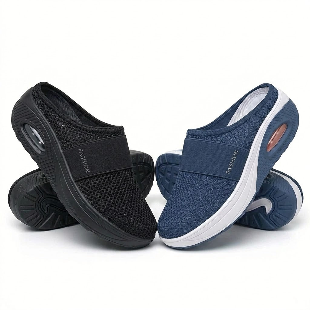🔥 LAST DAY SALE-80% OFF 🔥Free shipping- BQODQO®  Air-Cushion Slip-On Walking Shoes, Orthopedic Slippers, with Arch-Support for Women