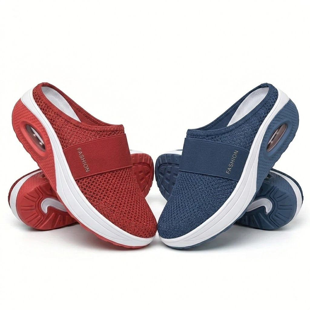 🔥 LAST DAY SALE-80% OFF 🔥Free shipping- BQODQO®  Air-Cushion Slip-On Walking Shoes, Orthopedic Slippers, with Arch-Support for Women