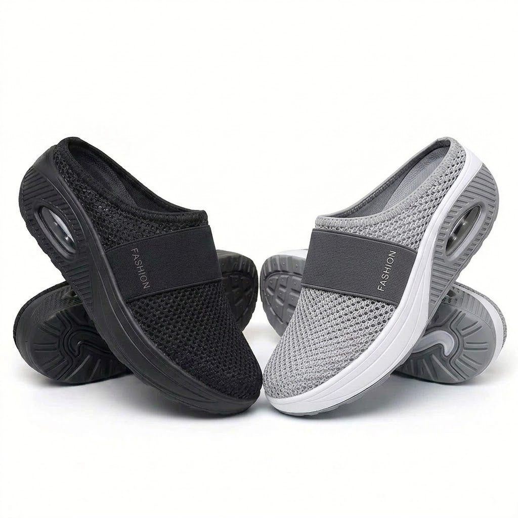 🔥 LAST DAY SALE-80% OFF 🔥Free shipping- BQODQO®  Air-Cushion Slip-On Walking Shoes, Orthopedic Slippers, with Arch-Support for Women