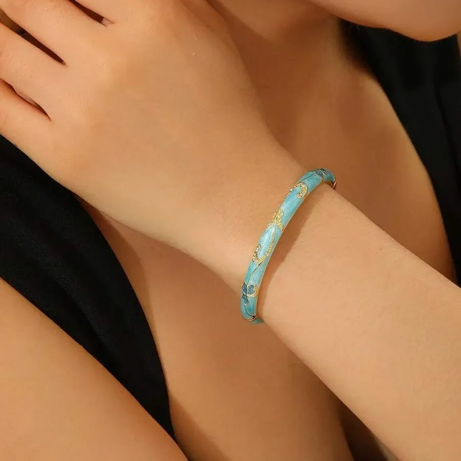 🔥🔥𝑳𝑨𝑺𝑻 𝑫𝑨𝒀 𝑺𝑨𝑳𝑬-𝟖𝟎% 𝑶𝑭𝑭 𝑪𝒁𝑻𝑰𝑪𝑳𝑬® Lymphatic MagneticTherapy Gold Cloisonné Enamel Bracelet